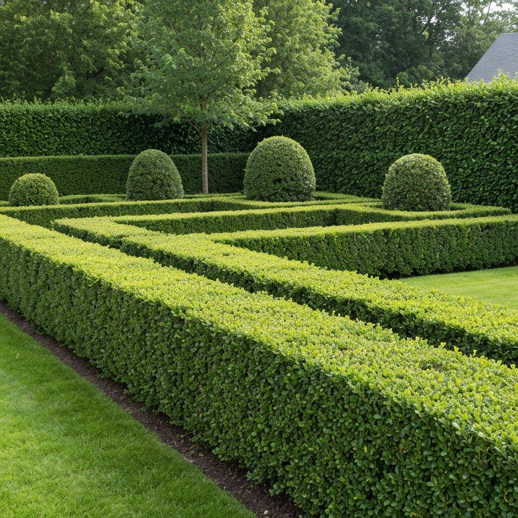 Professional hedge trimming